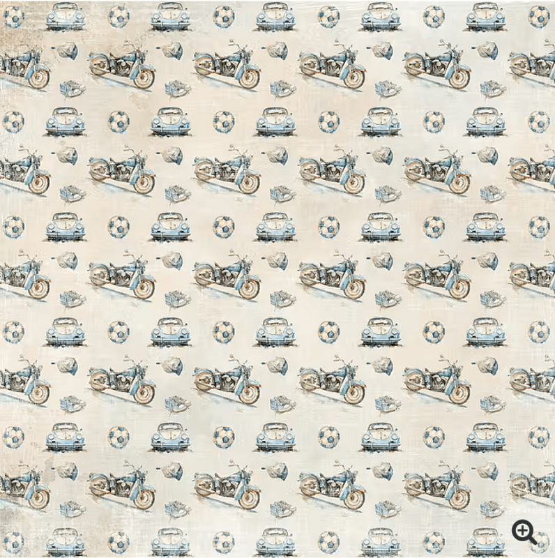 Guys-Care & Bikes- RP0631- 12x12 inch fra Reprint