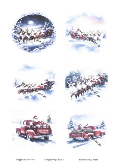 Hovedbilde Scrappehuset -  Jul Bildeark 6 - Nisse på tur