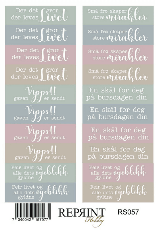 Reprint-Stickers -  Norsk text - 11x16 cm-RS046 