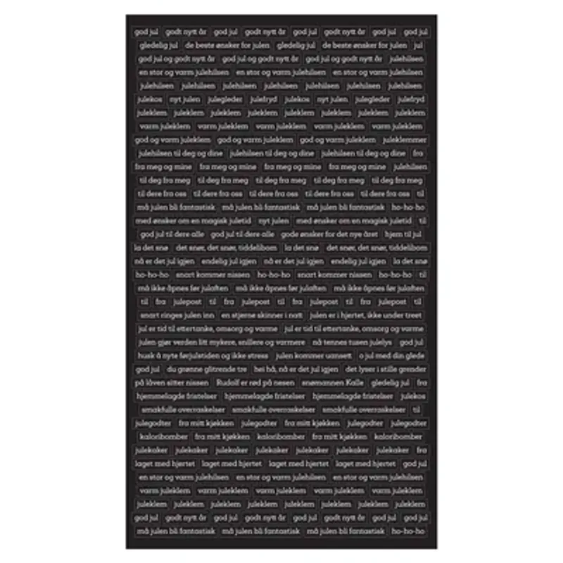 Klistremerke- Kort og Godt- God Jul sort - div ord-ST1016