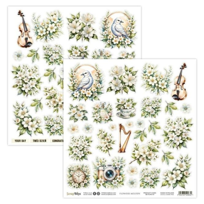 Hovedbilde ScrapBoys Flowers Melody-07 12X12 Klippeark 