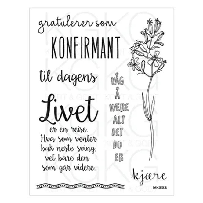 Hovedbilde Konfirmant Clear stamp fra Kort og Godt M-352