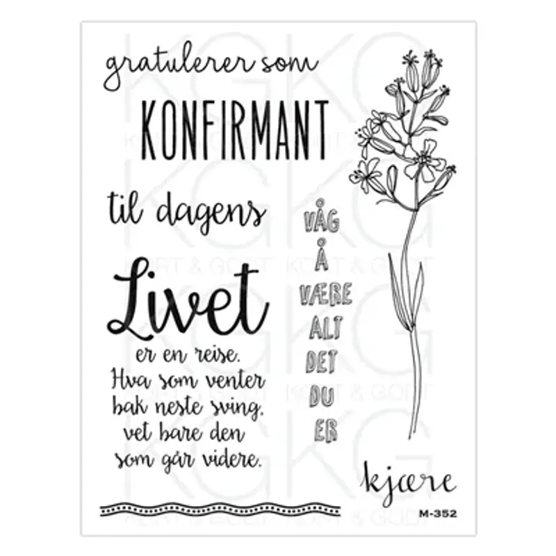 Konfirmant Clear stamp fra Kort og Godt M-352
