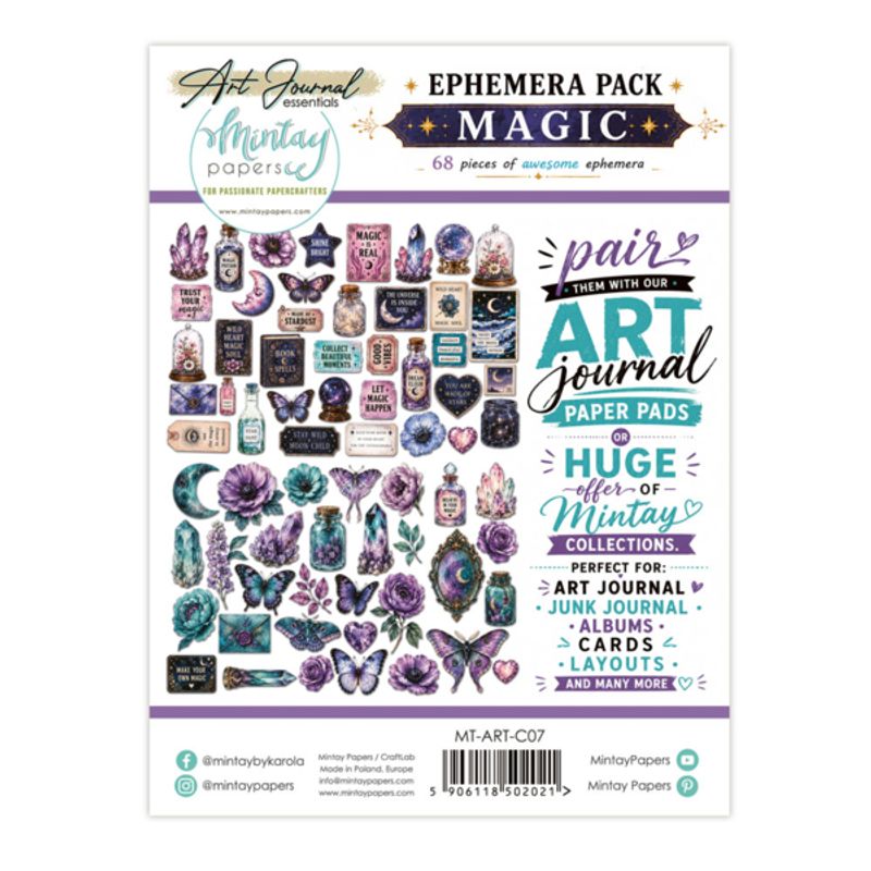 Mintay-Art Journal Ephemera – Magic 68 stk