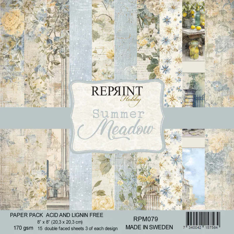Reprint - Summer Meadow Collection-blokk - 8x8 inch