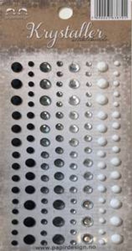 Krystaller, bling med lim Papirdesign- svart