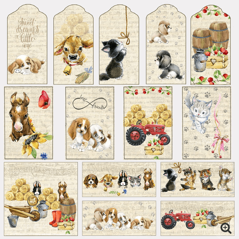 Reprint-Paperpack- At The Farm- blokk- 6x6 Inch 