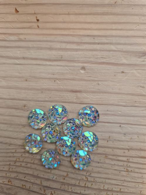 Hovedbilde Rund Bling med Krystaller -Rosa Grønn Sølv - ...