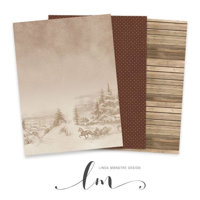 Hovedbilde Lindas Møsnter ark- Serien jul 3 - Str A4- 3 ark ...