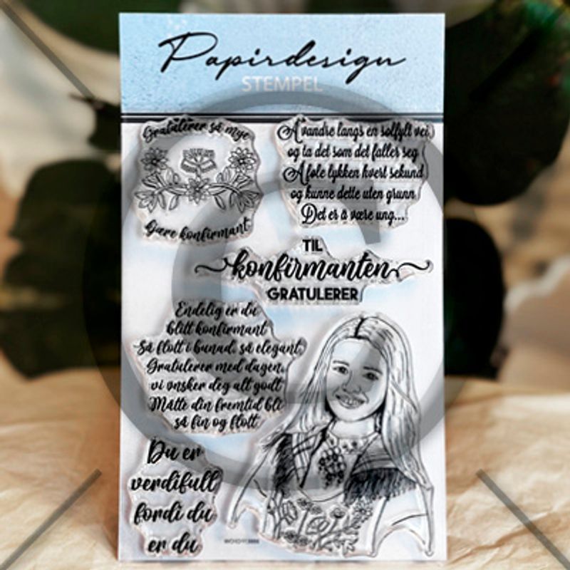 Papirdesign - Clearstamps - Flott i bunad -PD 1657