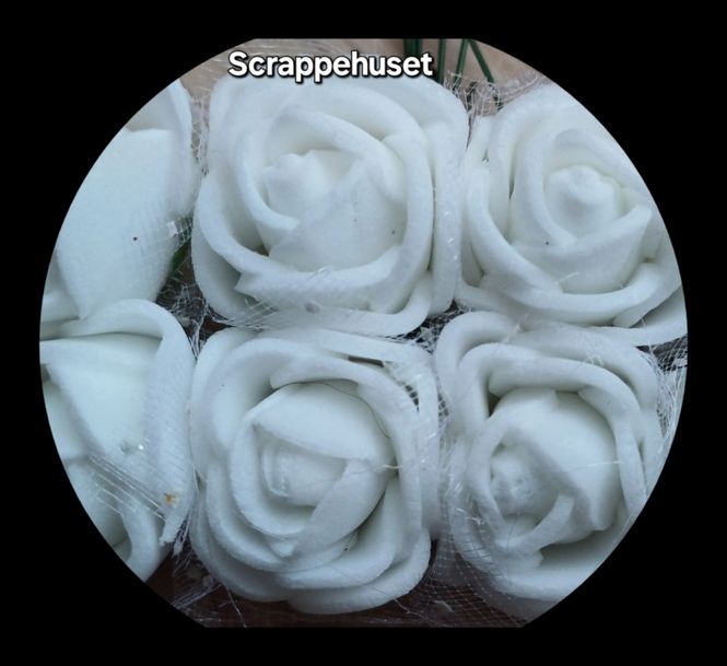 Hovedbilde Hvite Roser med Slør og Stilk - SH72