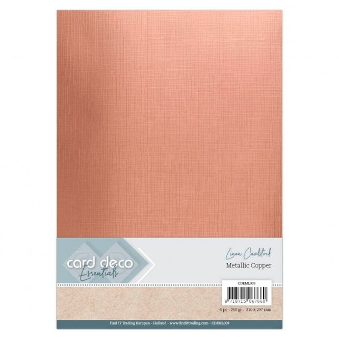 Hovedbilde Card Deco Essentials-Metallic linen karton A4 ...