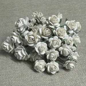 Hovedbilde Papirdesign - Roser og knopper hvit- str 1,2 -RM6