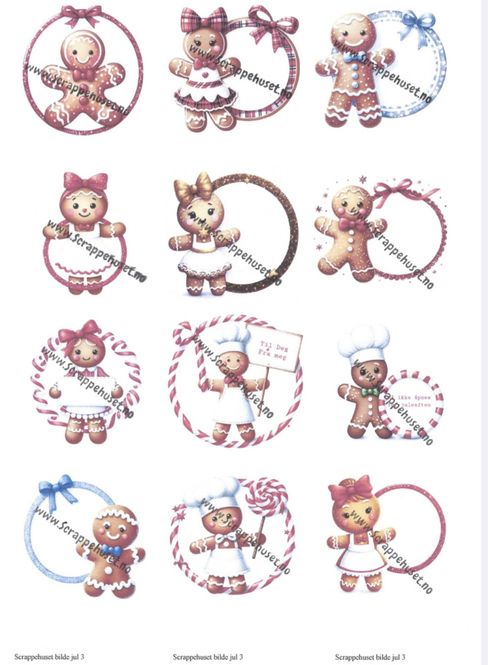 Hovedbilde Scrappehuset -  Jul Bildeark 3 - Pepperkaker