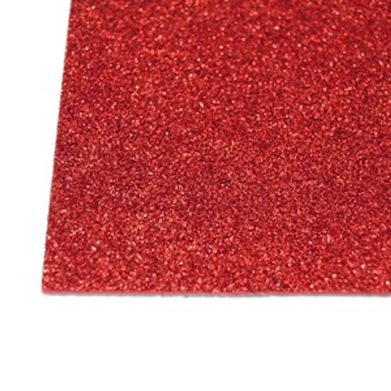 Kort og Godt-Mosegummi Glitter rød A4 - FO211