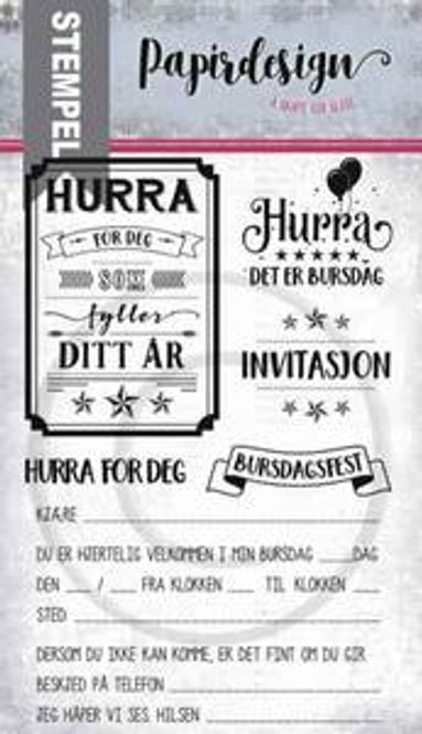 Hovedbilde Burstagsinvitasjon Fra Papirdesign - PD 18388