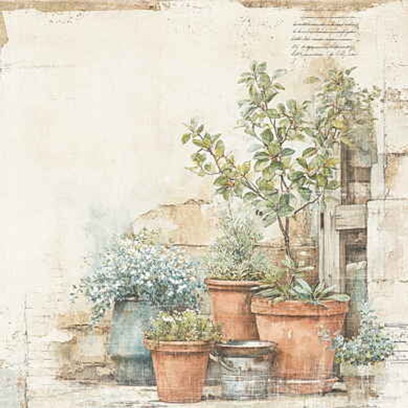  Reprint - The Pottery Collection-Terracotta Garden - 12x12inch- RP0760