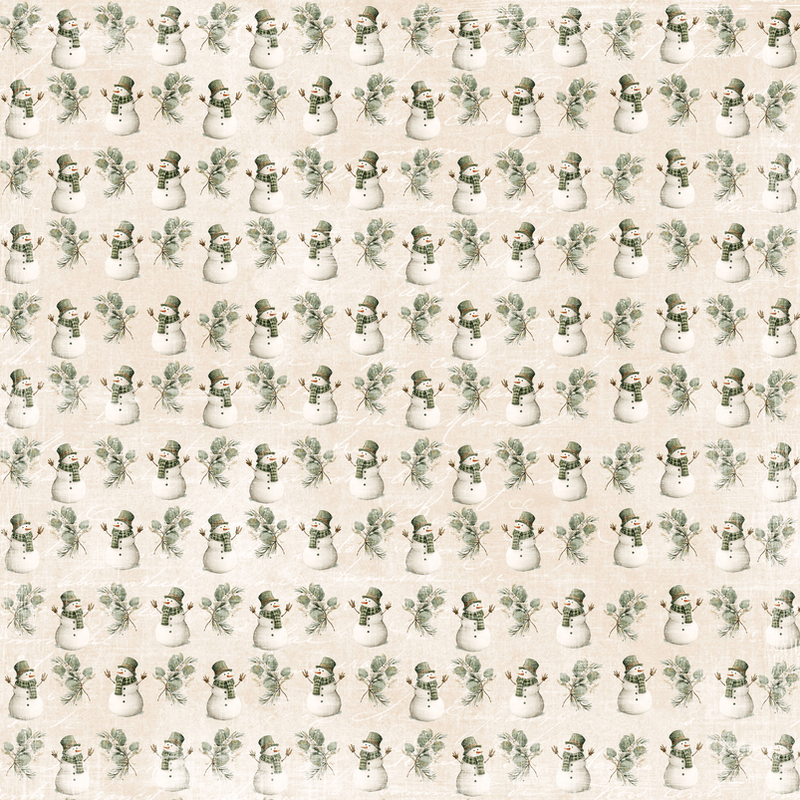 Reprint-Pappir - Snowman - Cozy Winter Collection - 12x12 (30,5 x 30,5 cm)