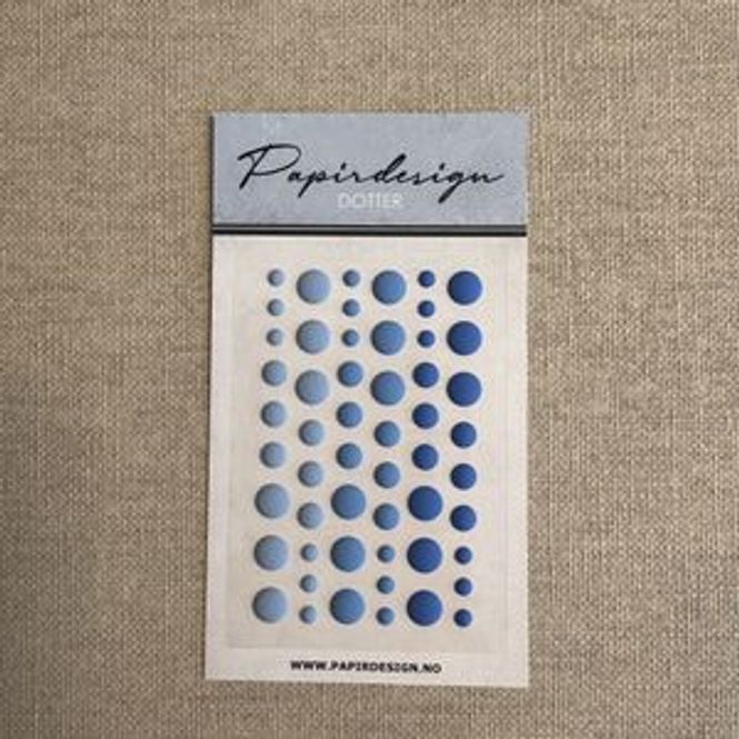 Hovedbilde Papirdesign-Dotter-dotter- blå matt- PD1641