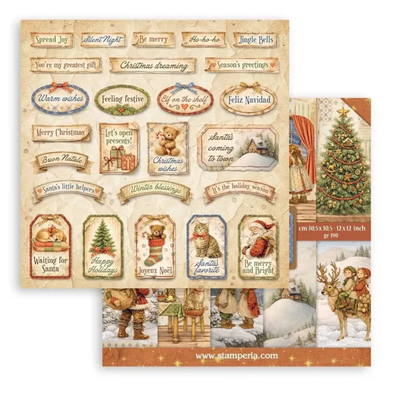 Stamperia - Silent Night 12x12 Inch Paper Pack 10 doble ark