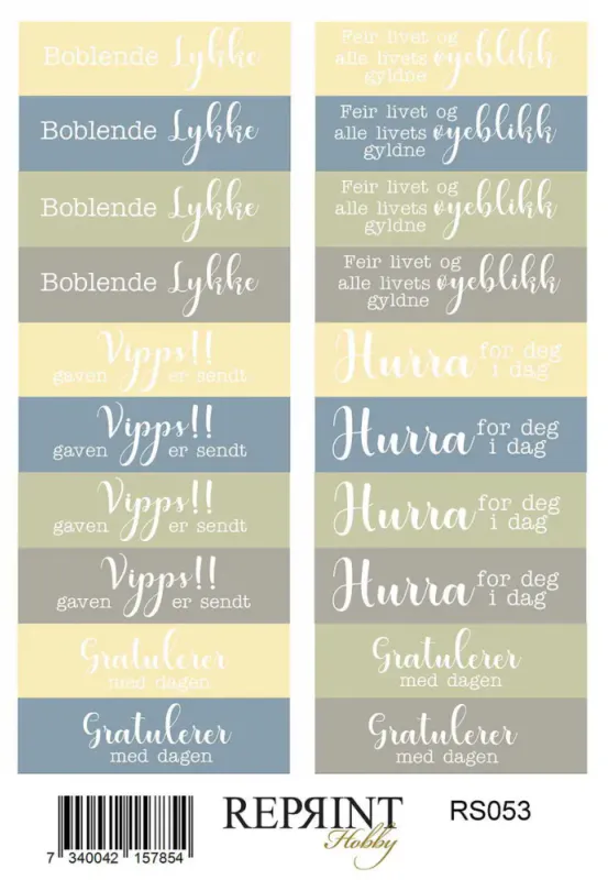 Reprint-Stickers  - Summer Meadow- Norsk text - 11x16 cm-RS053