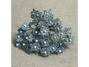 Hovedbilde Papirdesign - Miniblomster vintage bl&aring; - BV6